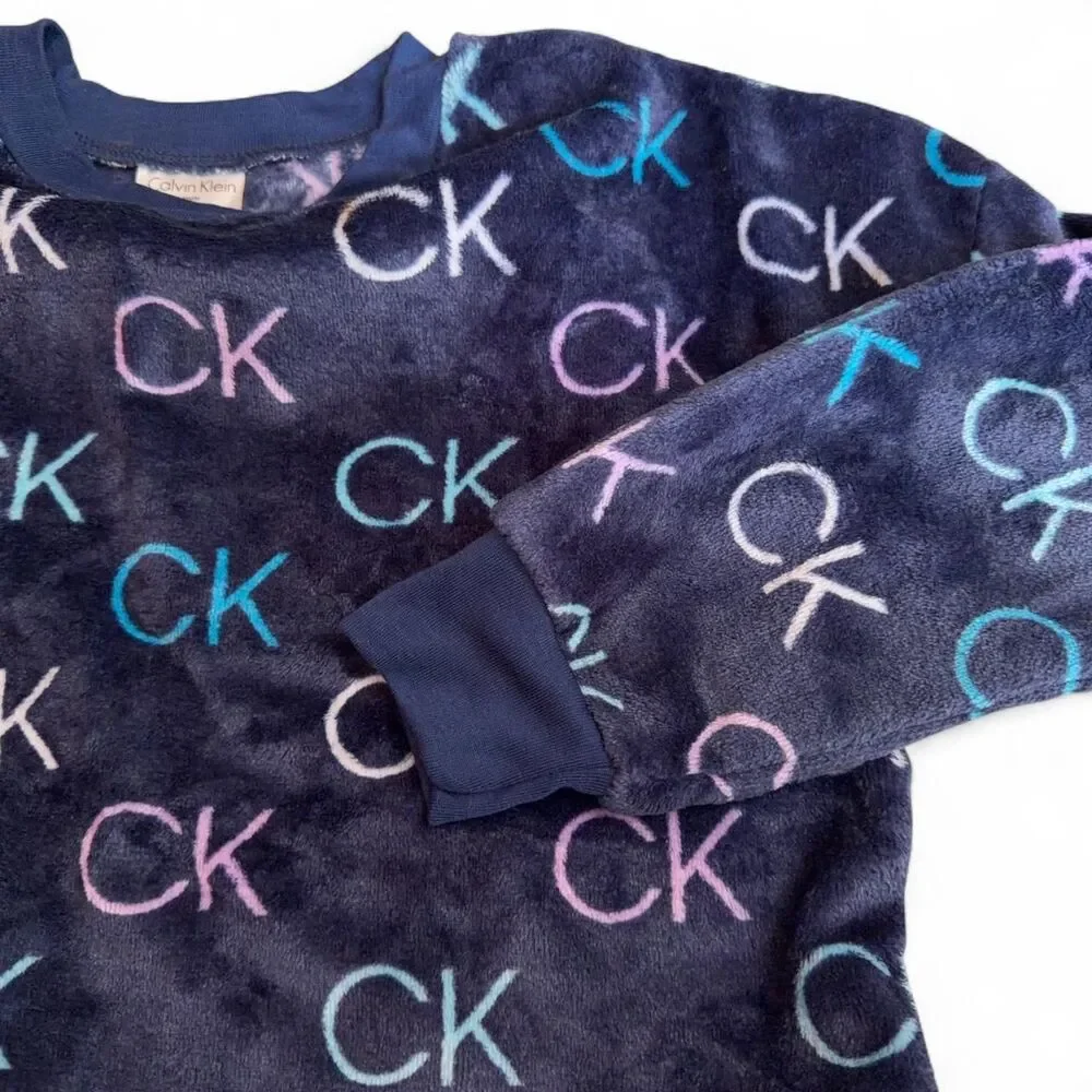 Calvin Klein Kids Plush Fleece 2-Piece Pajama Set Size M 7-8